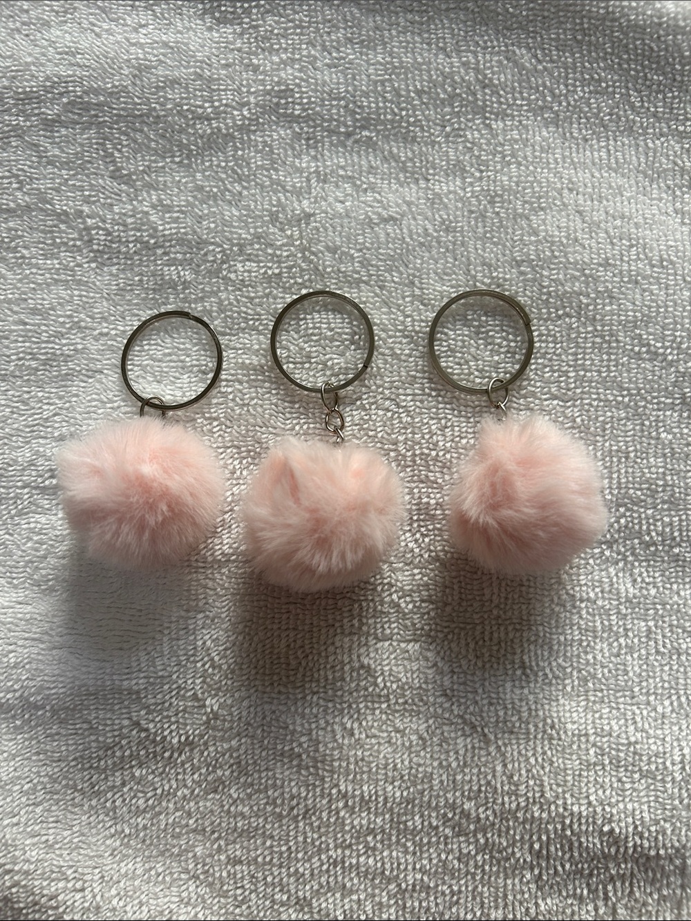 Pink Faux Fur Pom-Pom Keychain - Soft Bag Charm
